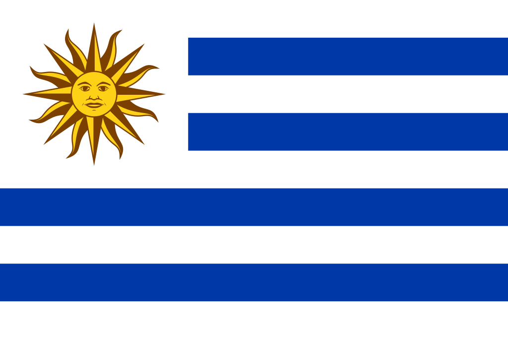 Imagem da bandeira do país Uruguai