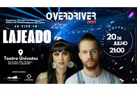 Overdriver Duo realiza apresentao nica no Teatro Univates em 20 de julho